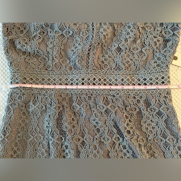 $168 Anthropologie Foxiedox Aquamarine Green Lace Halter Sleeveless Mini size S - Picture 10 of 10